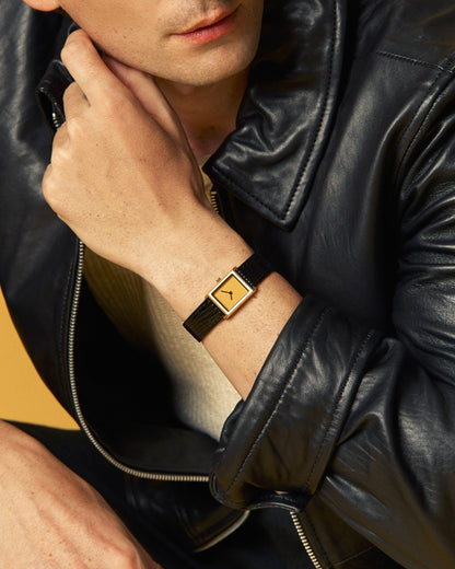 BREDA Virgil (Lizard Embossed) - Gold/Black