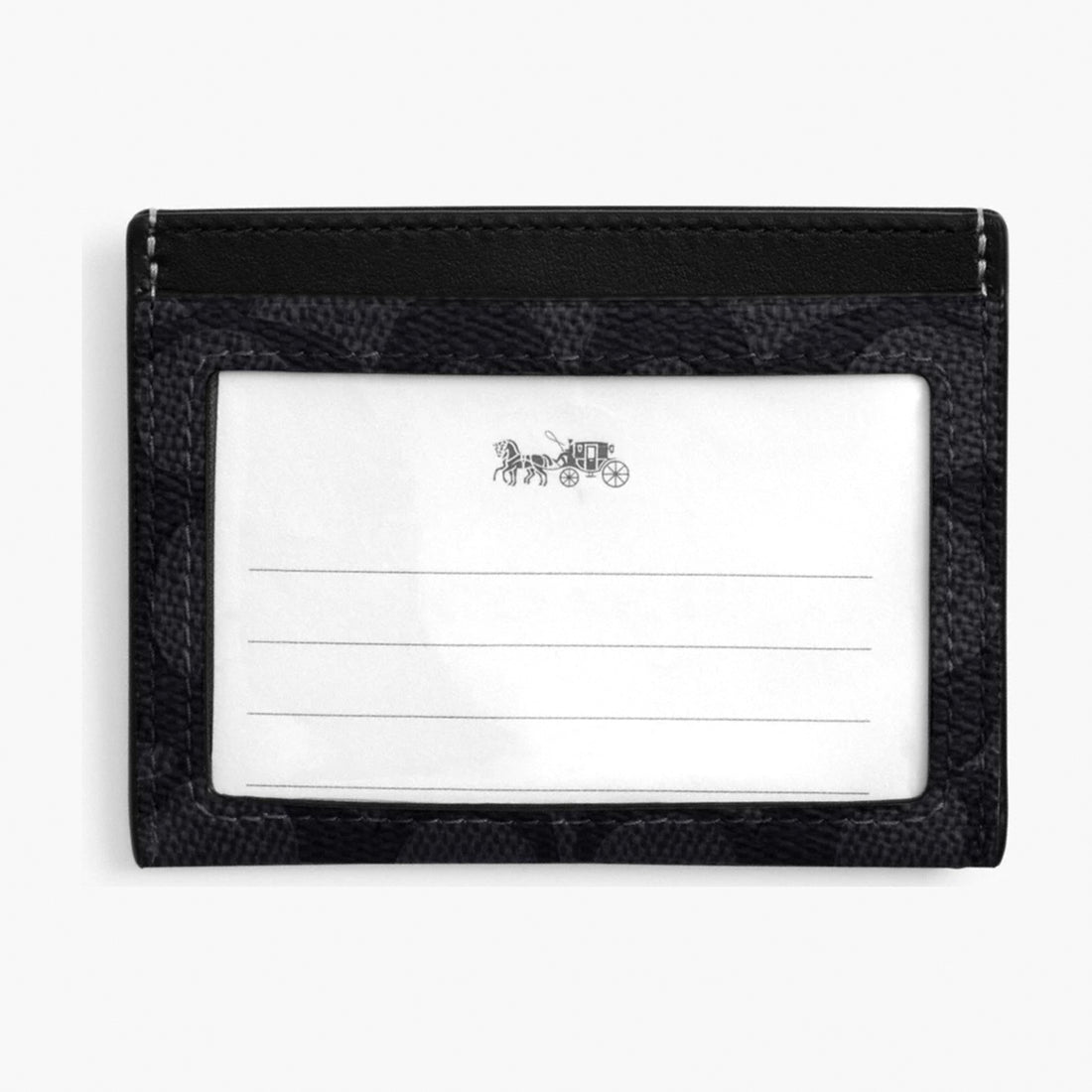 Coach Slim ID Card Case In Signature Canvas - Charcoal/Black