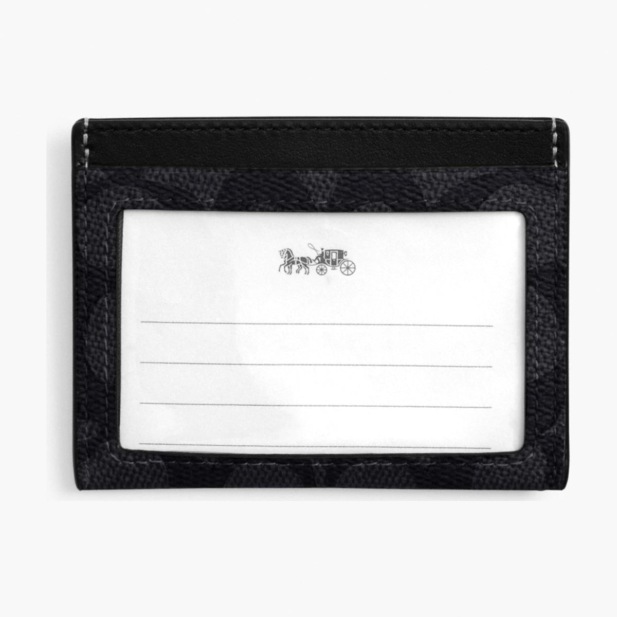 Coach Slim ID Card Case In Signature Canvas - Charcoal/Black