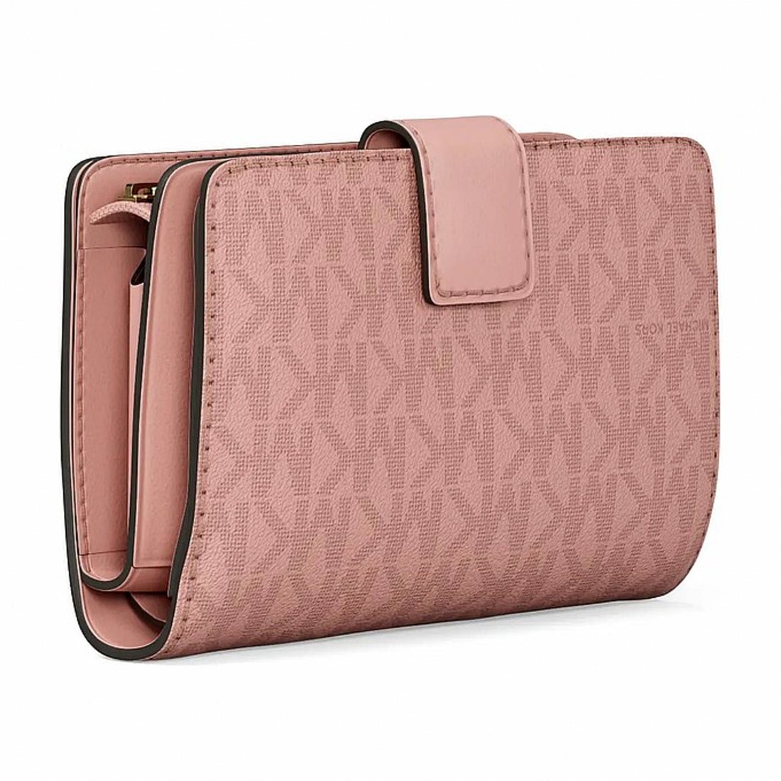 Michael Kors Jet Set Medium Signature Logo Bi-Fold Wallet - POWDER BLUSH
