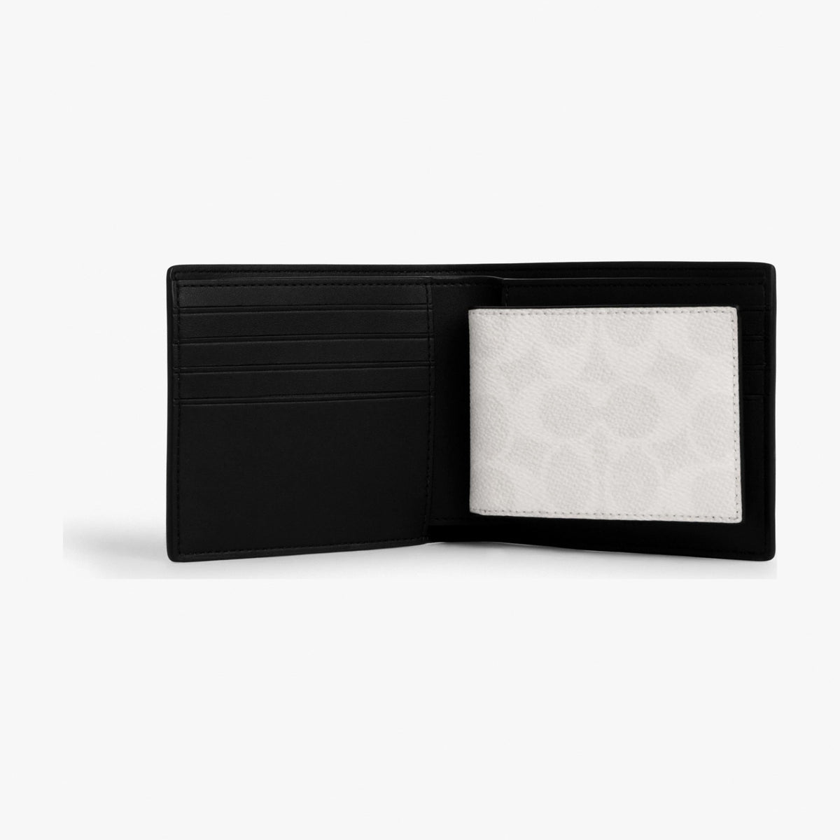 Coach 3-In-1 Wallet In Signature Canvas - Chalk & Black
