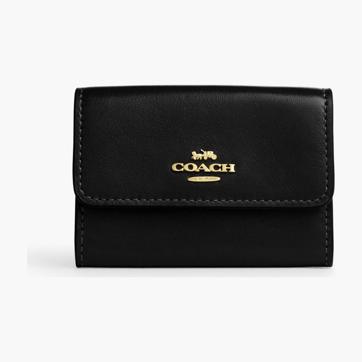 Coach Flap Card Case - Gold/Black