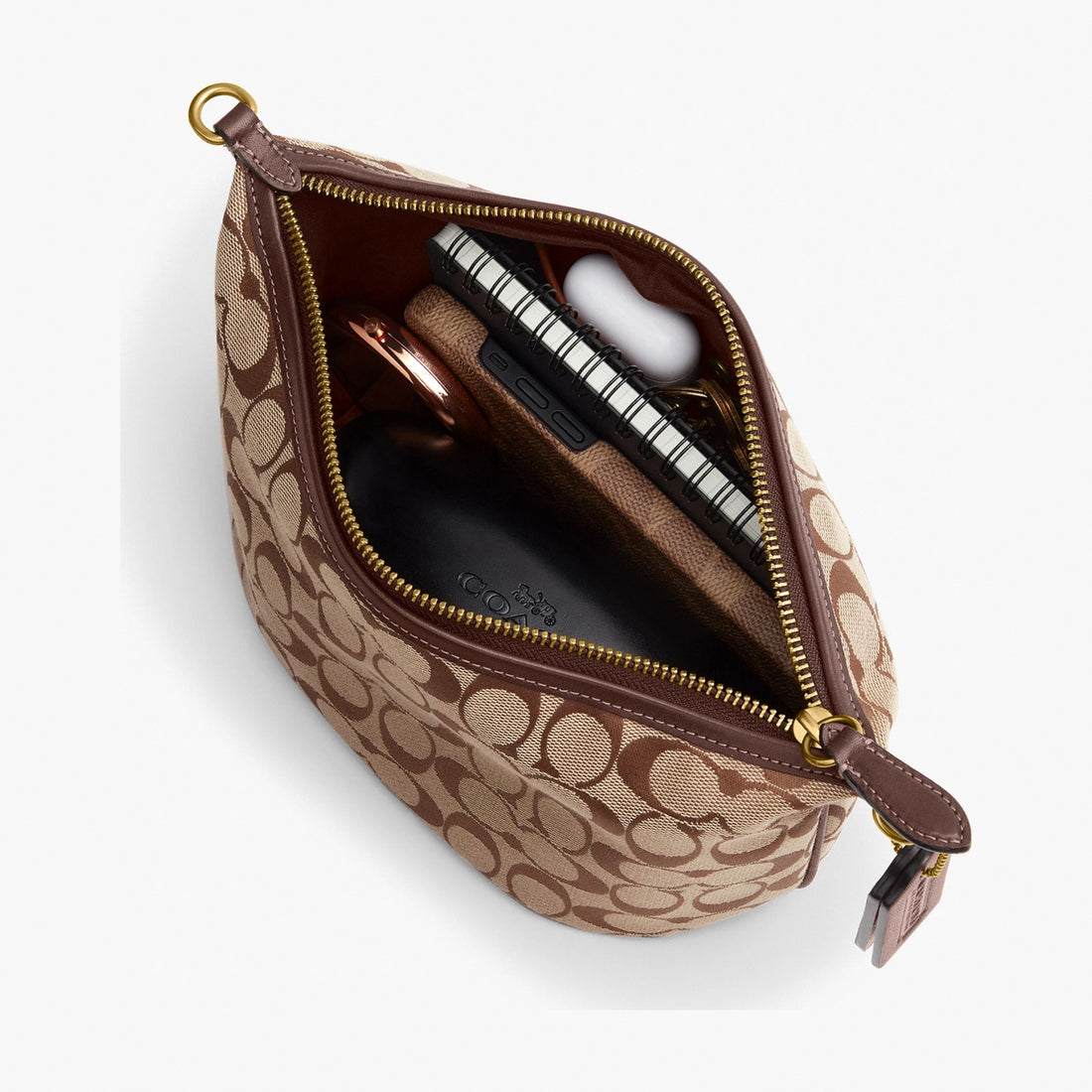 Coach Demi Bag In Signature Jacquard - Brass/Khaki Maple