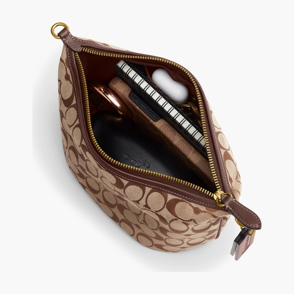 Coach Demi Bag In Signature Jacquard - Brass/Khaki Maple