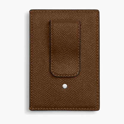 Coach Card Case With Money Clip - Silver/Chestnut