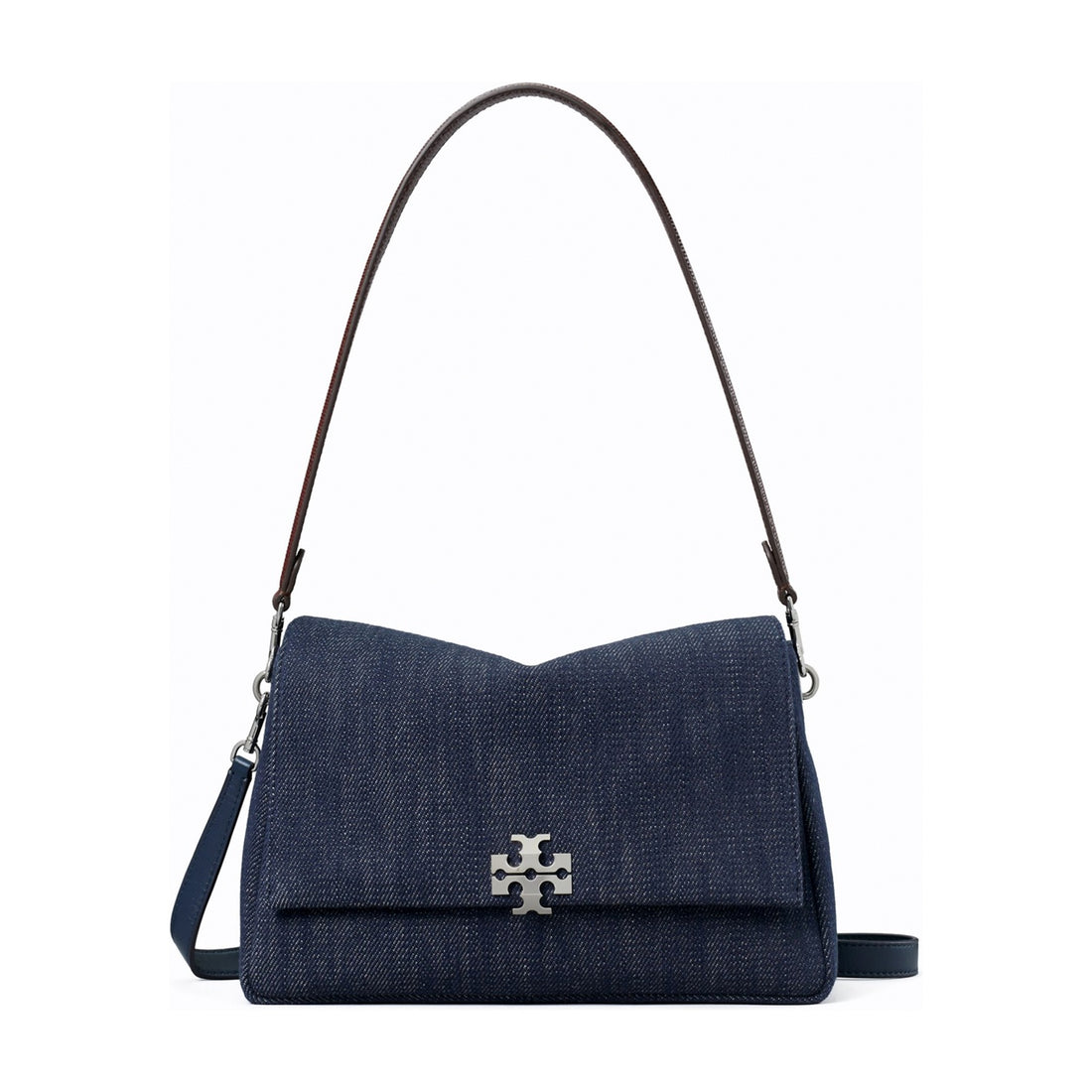 Tory Burch Charlie Denim Shoulder Bag - Midnight