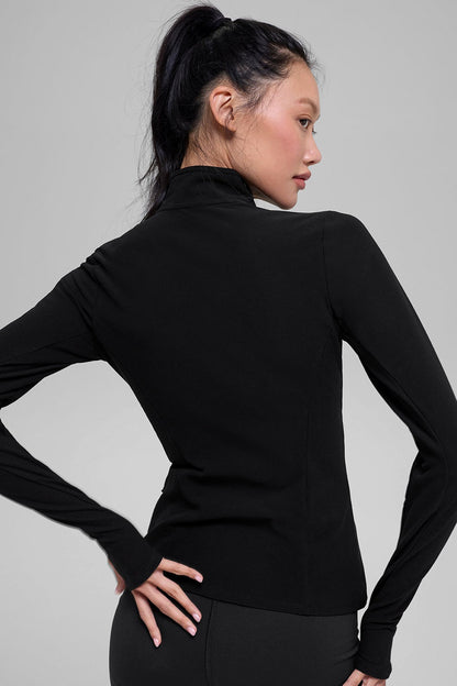 Alo Yoga Alosoft 1/2 Zip Rapid Pullover - Black