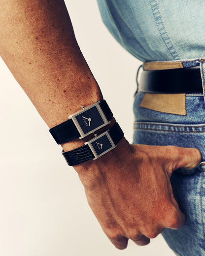 BREDA Virgil (Lizard Embossed) - Silver/Black/Midnight