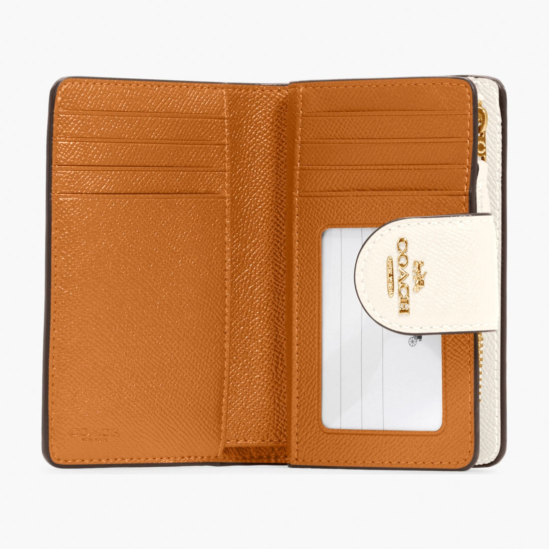 Coach Medium Corner Zip Wallet - Gold/Chalk