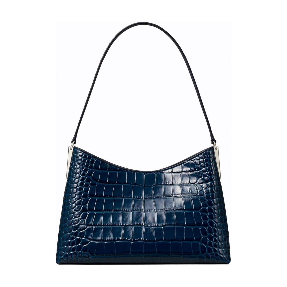 Tory Burch Small Robinson Croc-Embossed Shoulder Bag - Twilight