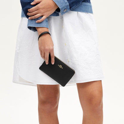 Coach Corner Zip Wristlet - Gold/Black