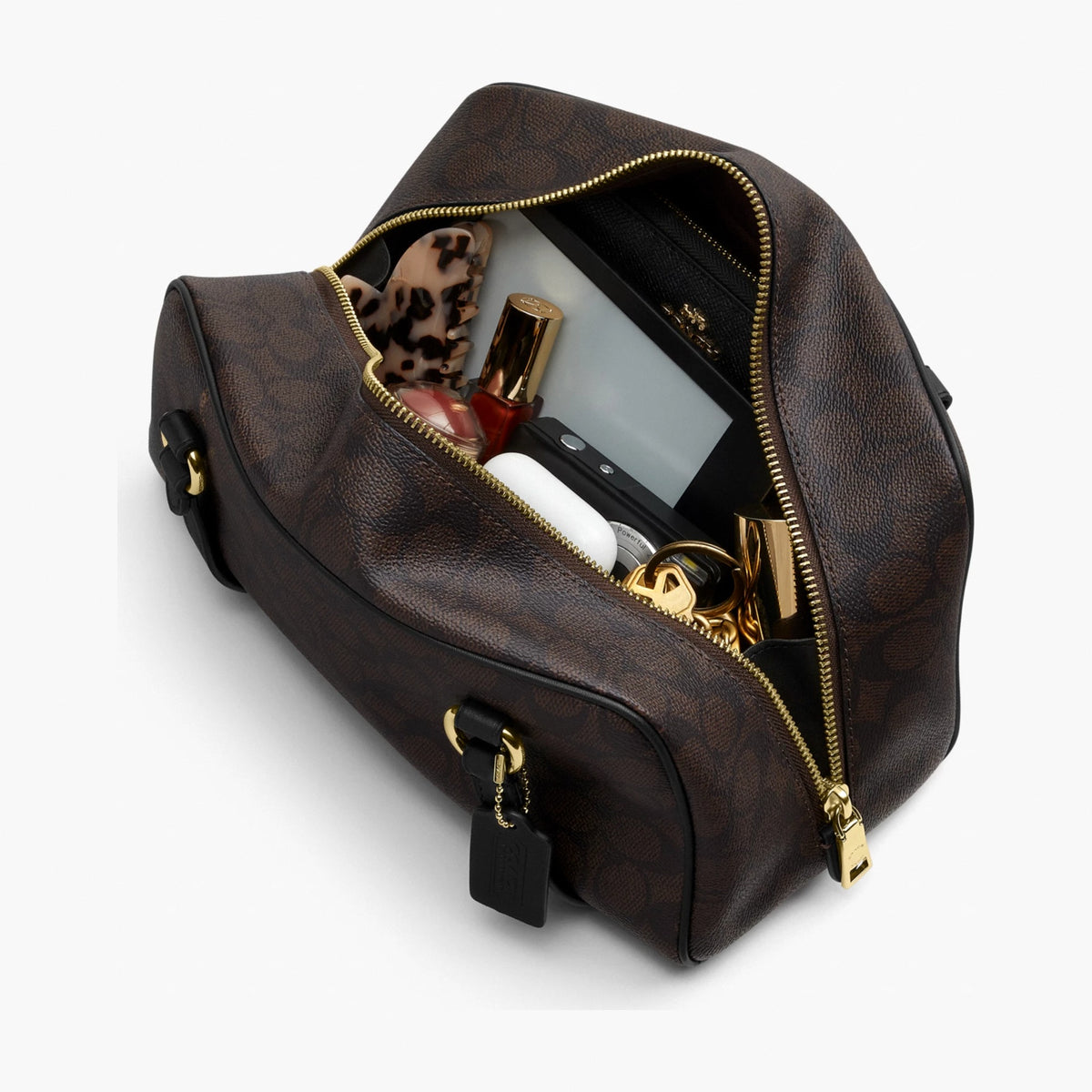 Coach Sydney Shoulder Bag In Signature Canvas - Gold/Walnut/Black