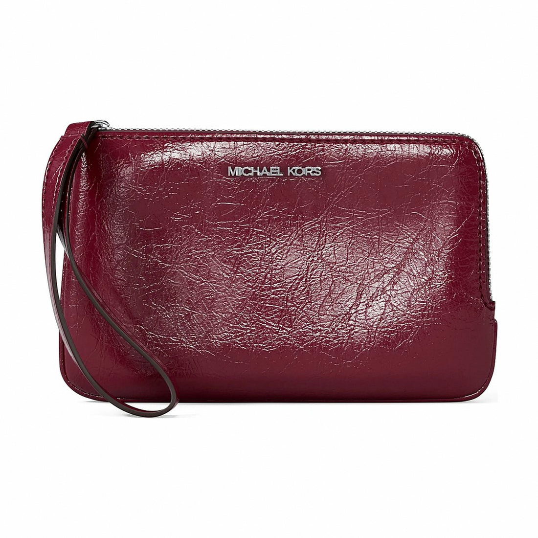Michael Kors Jet Set Travel Small Crackled Wristlet - MAROON