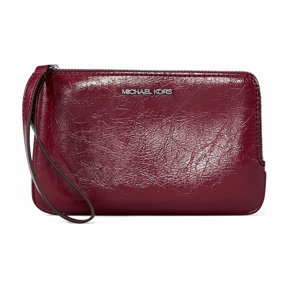 Michael Kors Jet Set Travel Small Crackled Wristlet - MAROON
