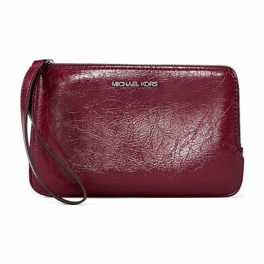 Michael Kors Jet Set Travel Small Crackled Wristlet - MAROON