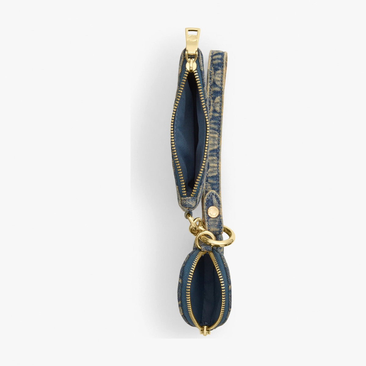 Coach Wristlet And Heart Pouch In Signature Regenerative Cotton Denim - Gold/Denim