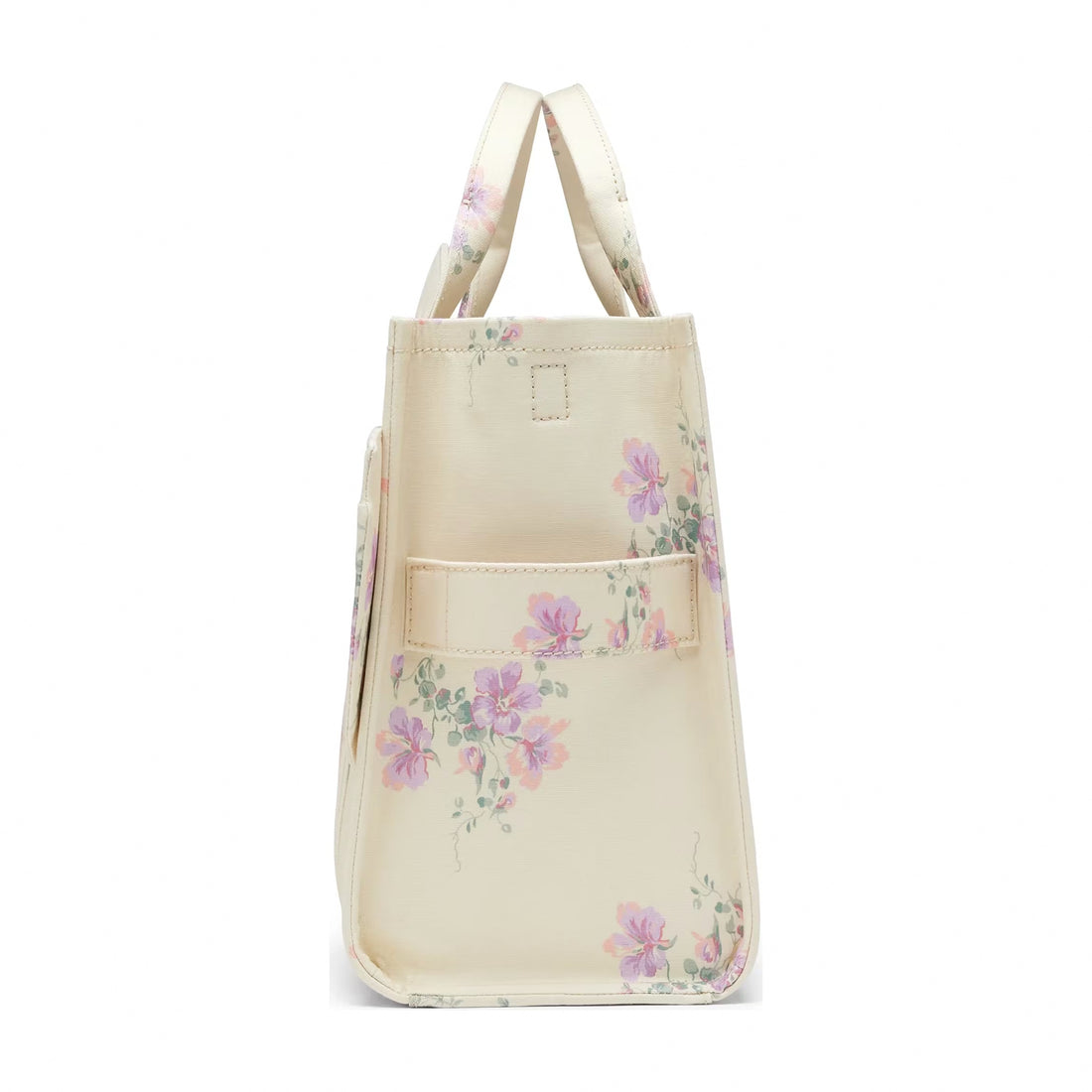 Marc Jacobs Medium Tote Bag In Antique Floral Canvas With Oversized Bow - CREAM MULTI