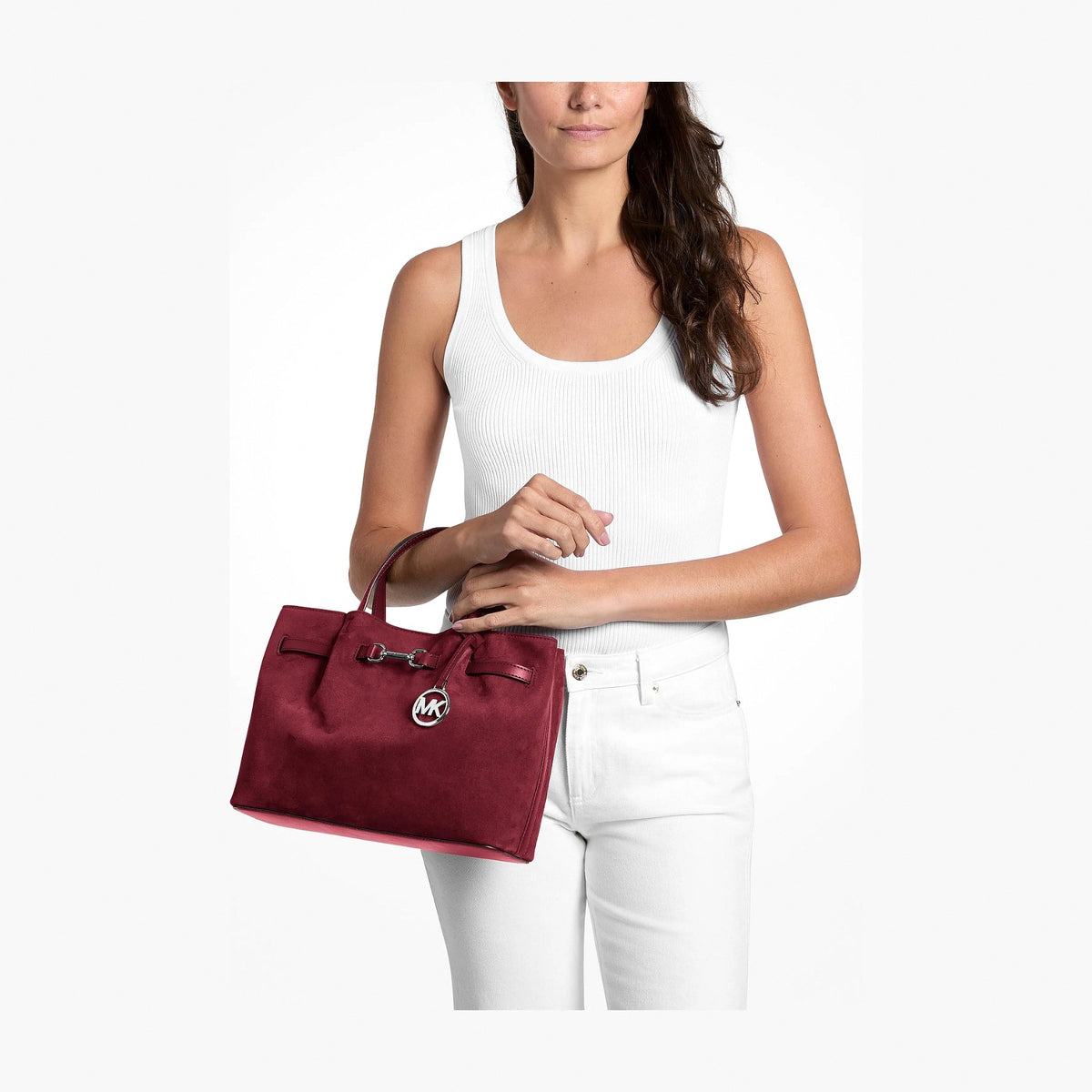 Michael Kors Carson Medium Satchel - MAROON