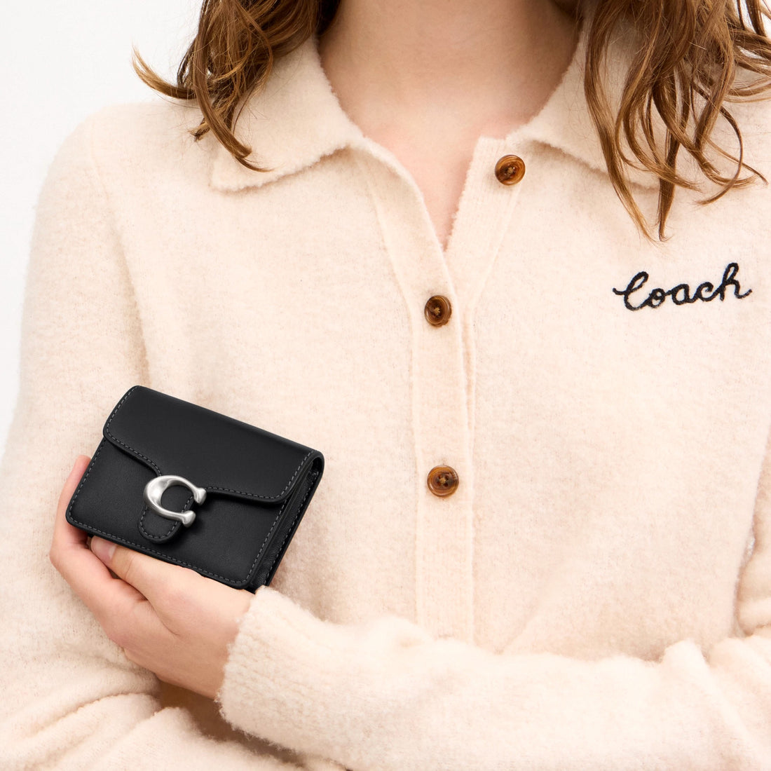 Coach Tabby Card Case - Silver/Black