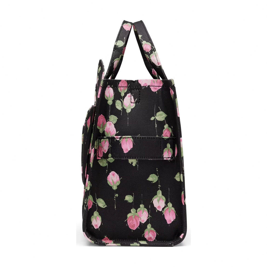 Marc Jacobs Medium Tote Bag In Vintage Floral Canvas With Oversized Bow - BLACK MULTI