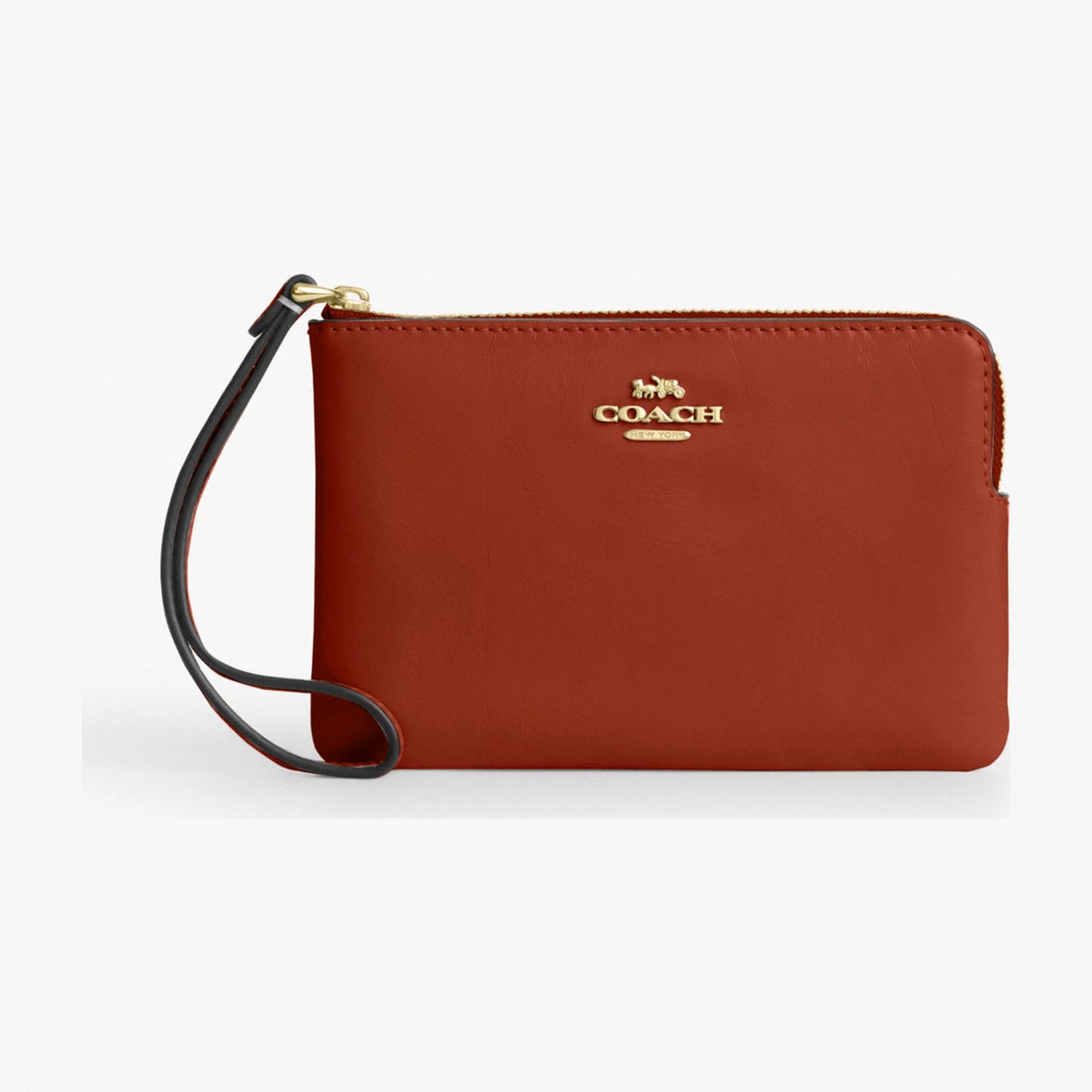 Coach Corner Zip Wristlet - Gold/Cinnamon