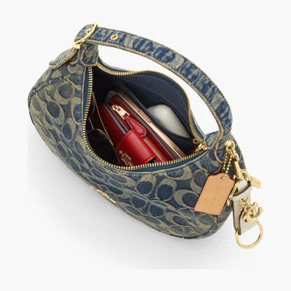 Coach Emily Shoulder Bag In Signature Regenerative Cotton Denim - Gold/Denim
