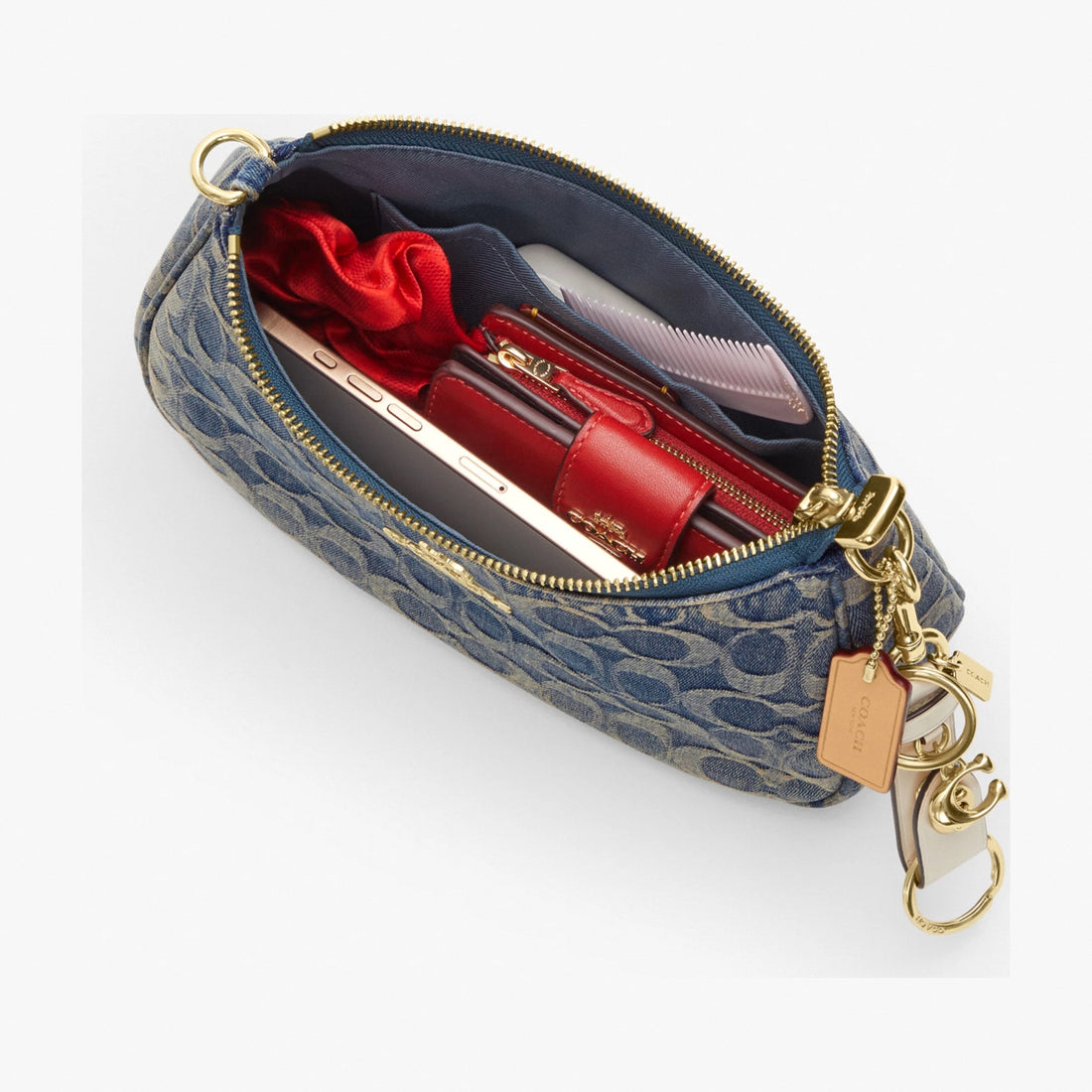 Coach Teri Shoulder Bag In Signature Regenerative Cotton Denim - Gold/Denim