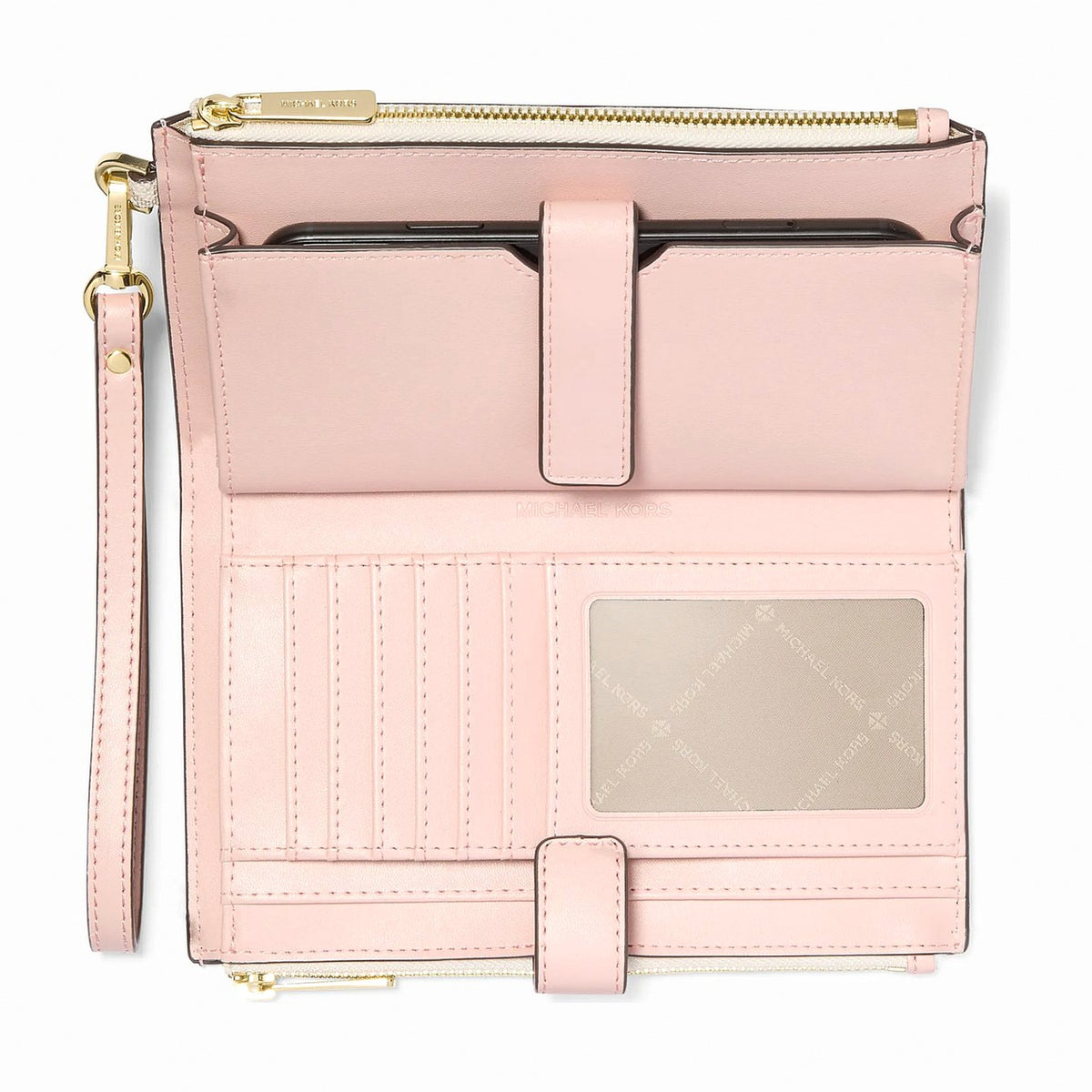 Michael Kors Jet Set Travel Signature Logo Smartphone Wallet - PWD BLSH MLT