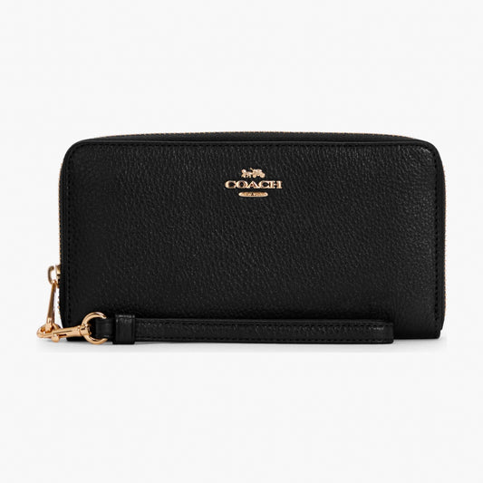 Coach Long Zip Around Wallet - Gold/Black