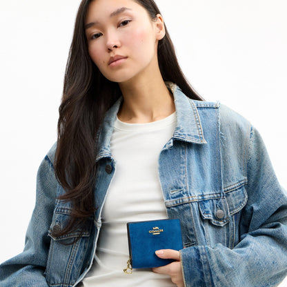 Coach Snap Wallet - Gold/Blue Jay