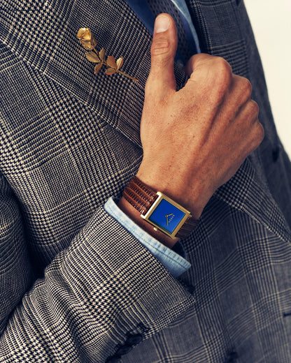 BREDA Virgil (Lizard Embossed) - Gold/Brown/Cobalt