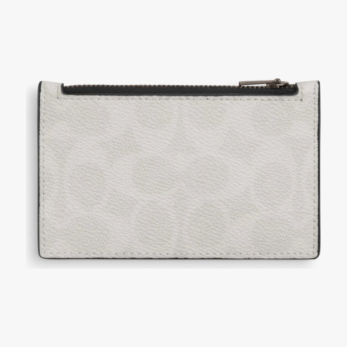 Coach Zip Card Case In Signature Canvas - Chalk & Black