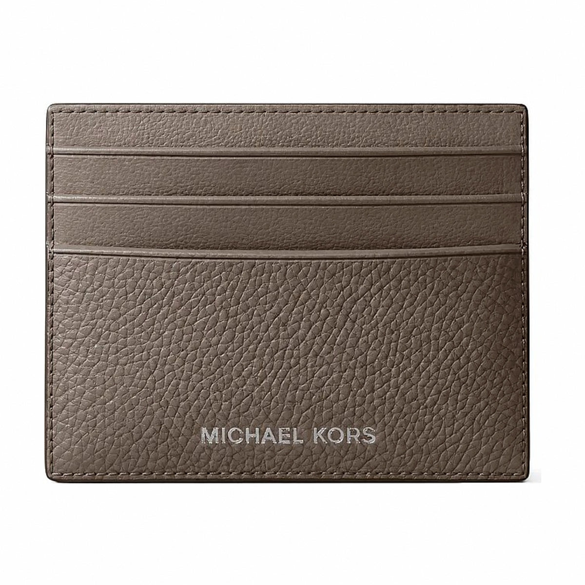 Michael Kors Cooper Pebbled Leather Card Case - MUSHROOM