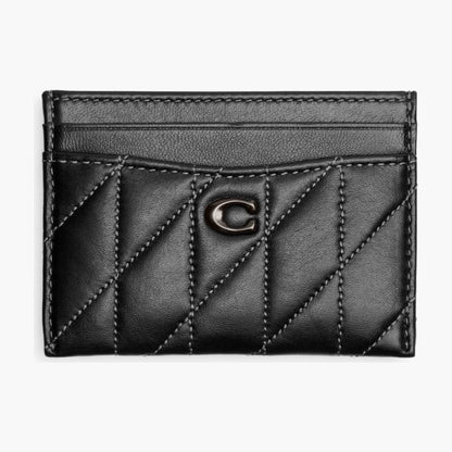 Coach Essential Card Case With Pillow Quilting - Pewter/Black