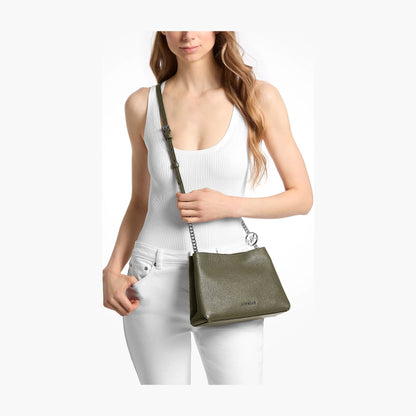 Michael Kors Christina Small Pebbled Leather Crossbody Bag - OLIVE