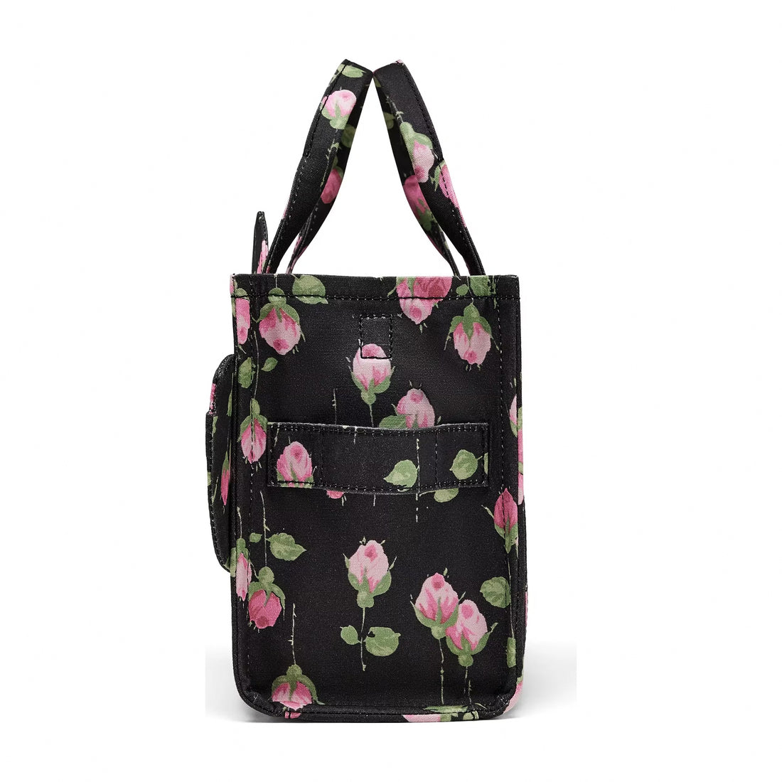 Marc Jacobs Small Tote Bag In Vintage Floral Canvas With Oversized Bow - BLACK MULTI