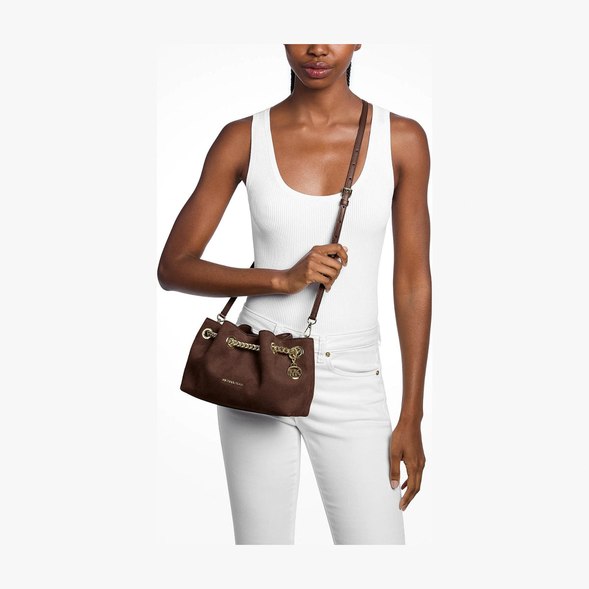 Michael Kors Mina Small Crossbody Bag - NUTMEG