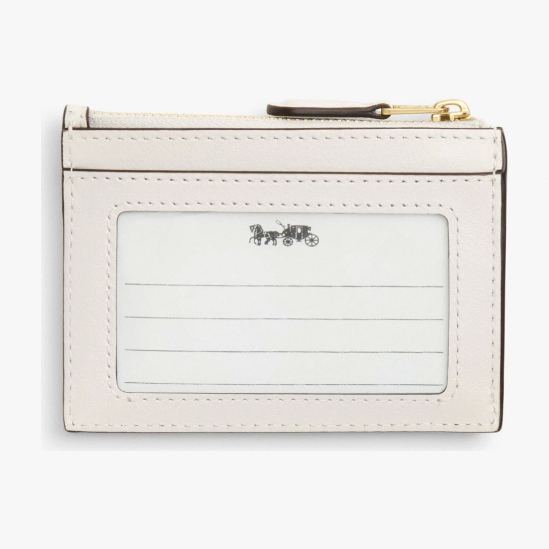 Coach Mini Skinny Id Case With Quilting - Gold/Chalk