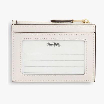 Coach Mini Skinny Id Case With Quilting - Gold/Chalk
