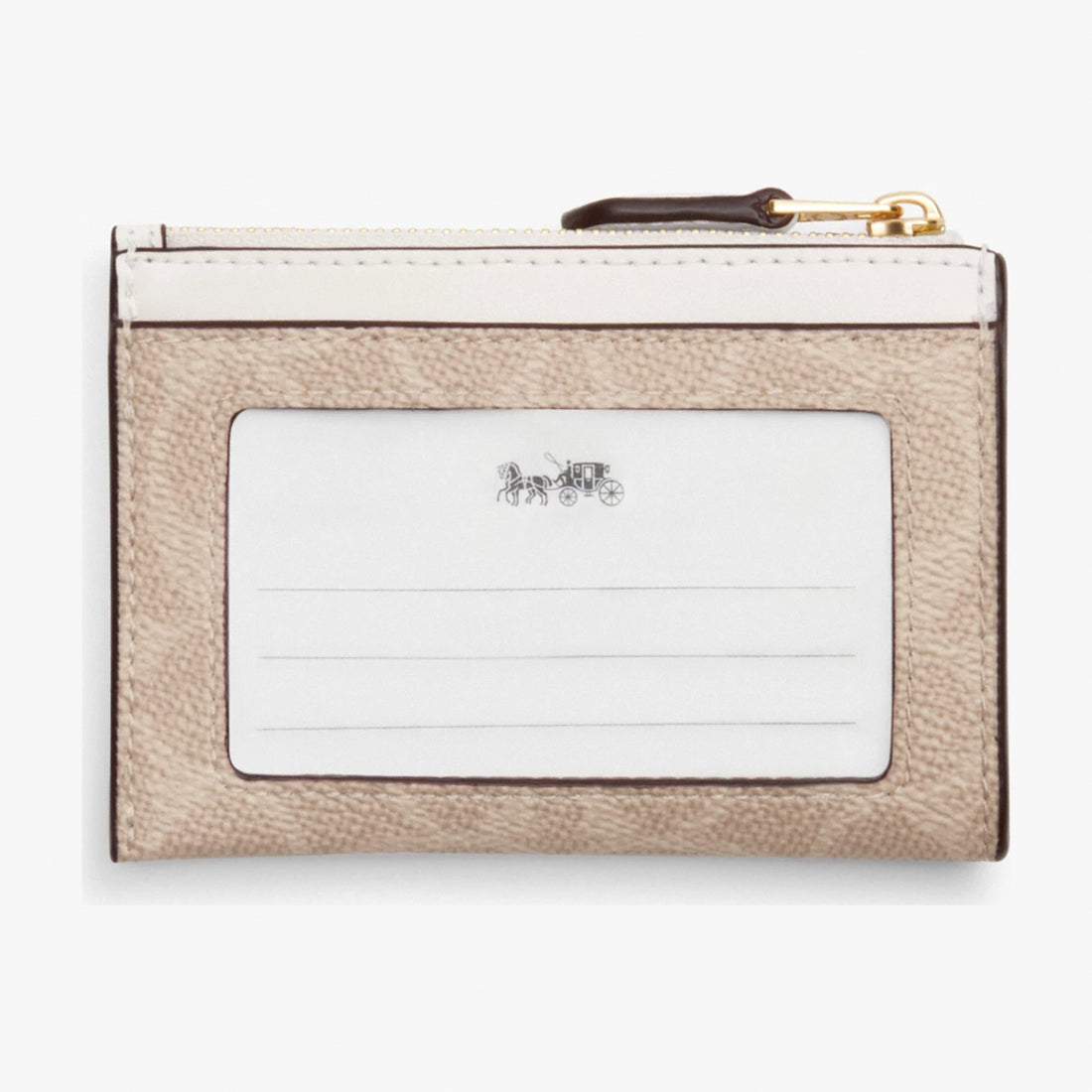 Coach Mini Skinny ID Case In Signature Canvas - Gold/Sand/Chalk