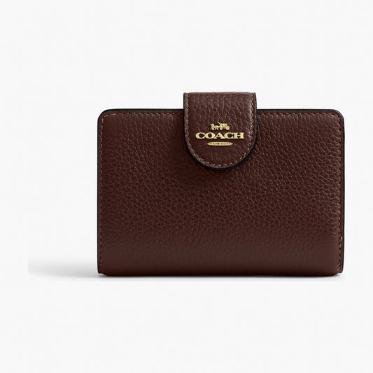 Coach Medium Corner Zip Wallet - Gold/Maple