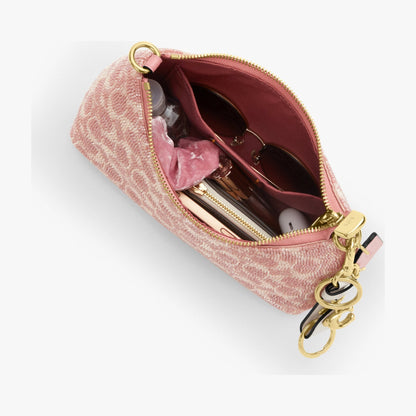 Coach Teri Shoulder Bag In Signature Beaded Satin - Gold/Pink