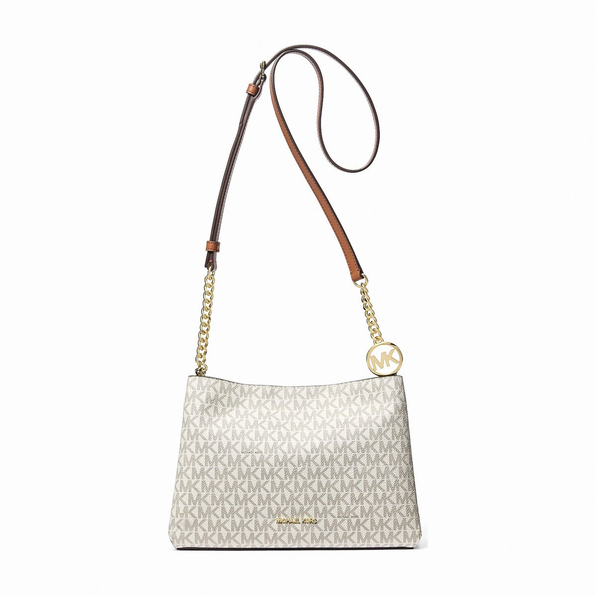 Michael Kors Christina Small Signature Logo Crossbody Bag - VANILLA