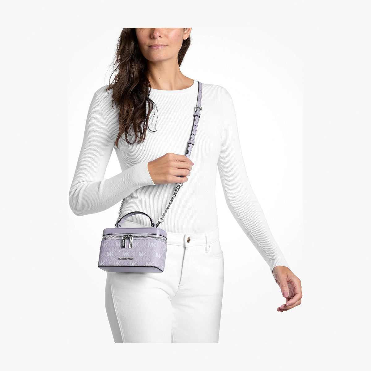Michael Kors Vivi Small Signature Logo Vanity Crossbody Bag - LILAC