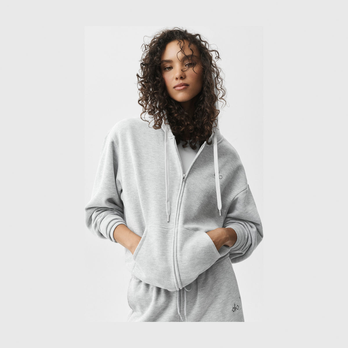 Alo Yoga Accolade Full Zip Hoodie - Athletic Heather Grey