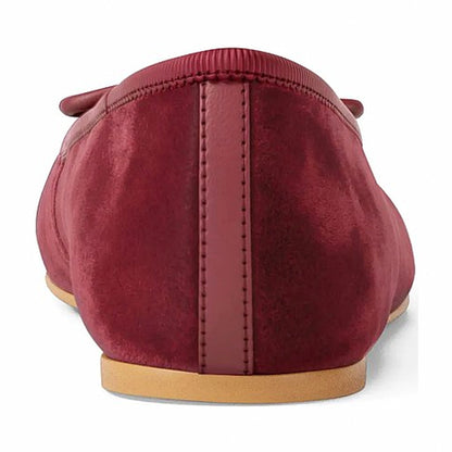 Michael Kors Savannah Logo Debossed Velvet Ballet Flat - MAROON