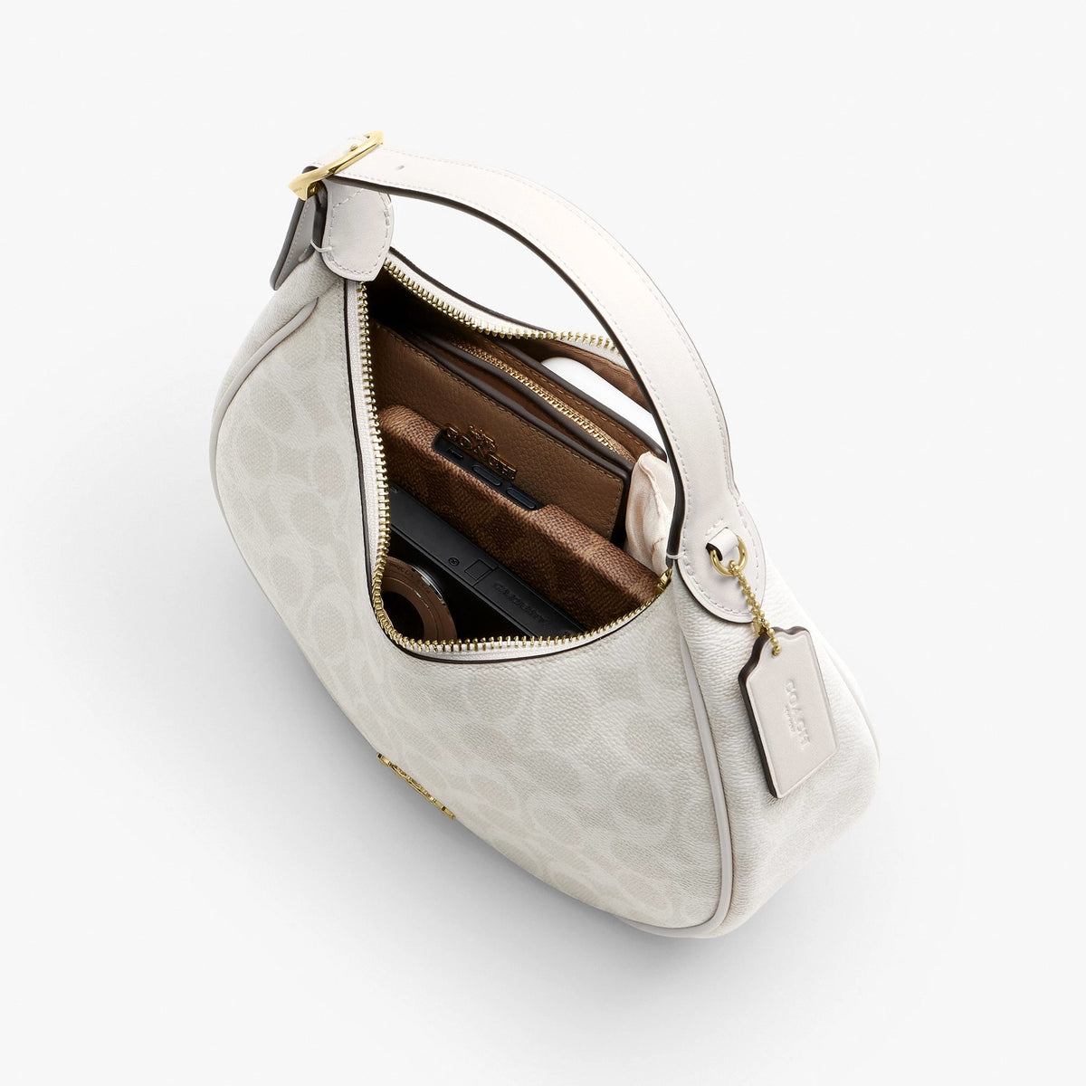 Coach Emily Shoulder Bag In Signature Canvas - Gold/White/Chalk