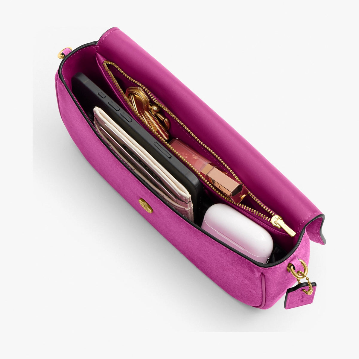 Coach Brook Flap Chain Bag - Brass/Magenta