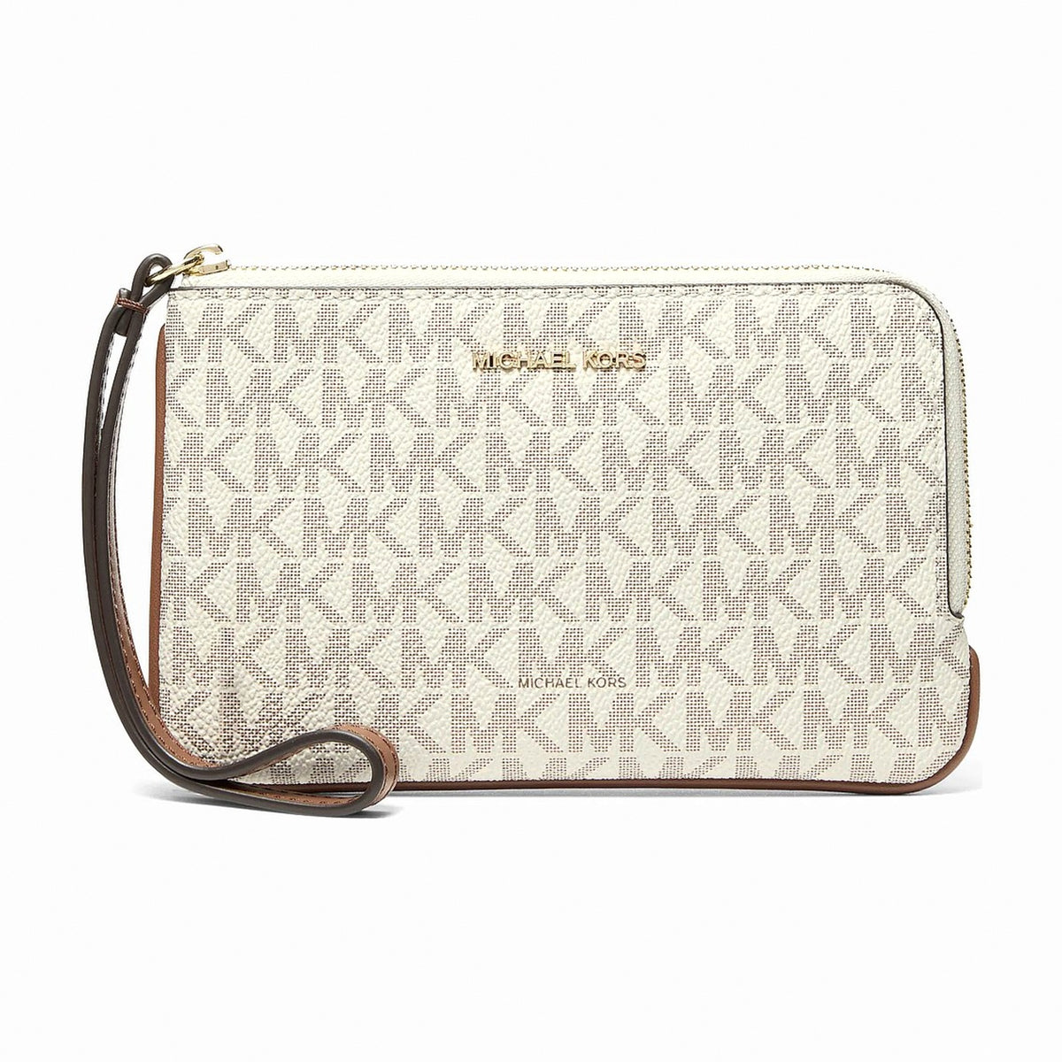 Michael Kors Jet Set Travel Small Signature Logo Wristlet - VANILLA