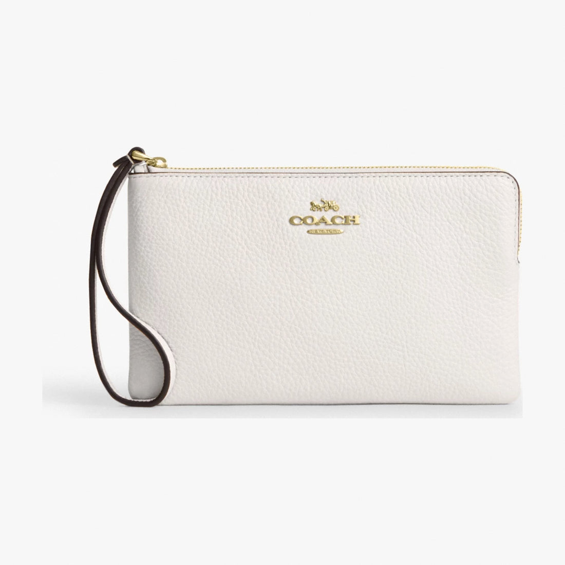 Coach Large Corner Zip Wristlet - Gold/Chalk